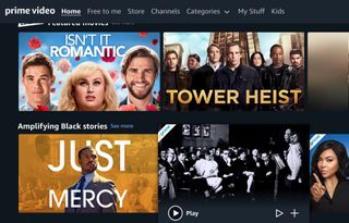 Amazon Prime Video's user interface