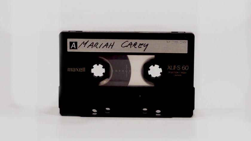A cassette tape with &#039;Mariah Carey&#039; written on it.