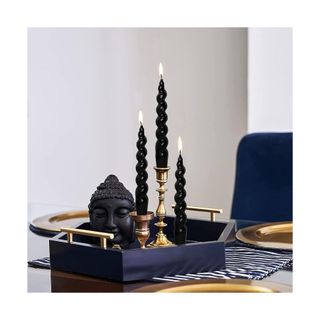 black spiral candle sticks