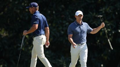Bryson DeChambeau and Rory McIlroy at The Masters