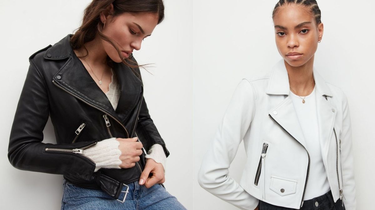 All saints billie leather cheap jacket