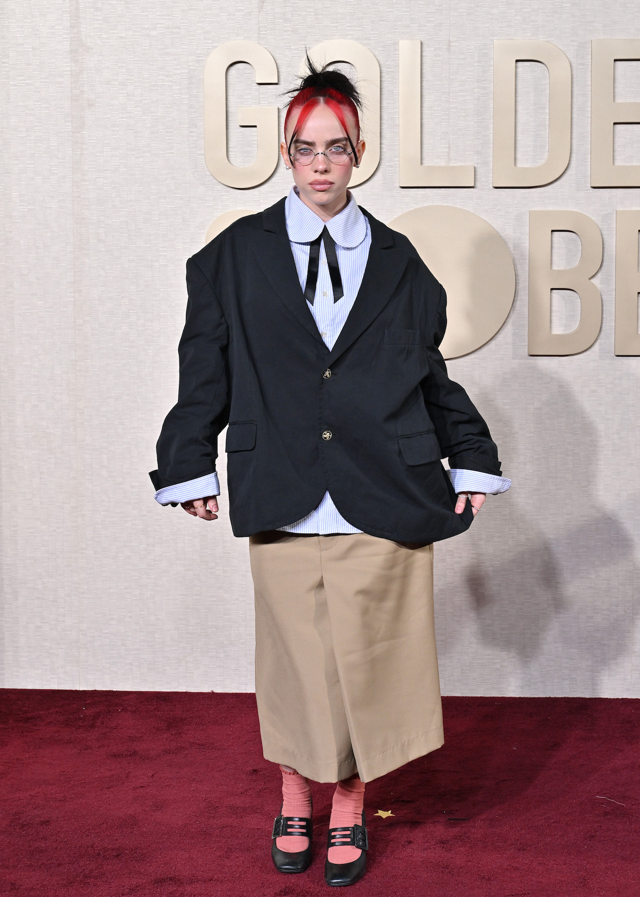 BEVERLY HILLS, CALIFORNIA - JANUARY 07: Billie Eilish attends the 81st Annual Golden Globe Awards at the Beverly Hilton on January 7, 2024 in Beverly Hills, California.