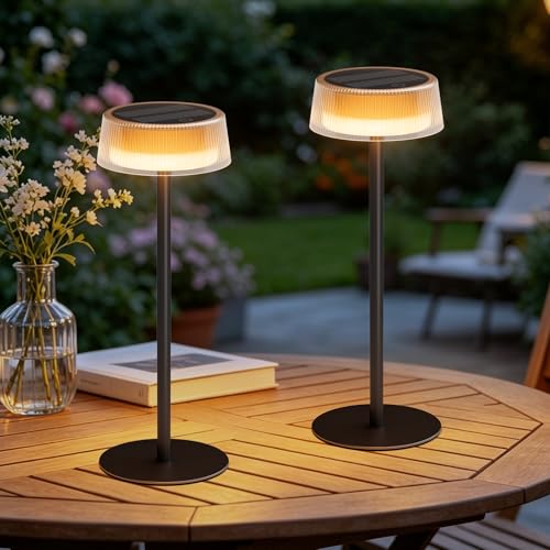 Kuflooq Cordless Led Solar Table Lamp Outdoor With Usb Rechargeable