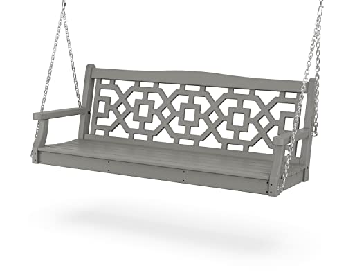 Martha Stewart by Polywood&amp;reg; Chinoiserie 60&amp;rdquo; Swing in Slate Grey