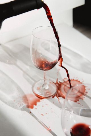 stain removal: red wine spill on floor tiles