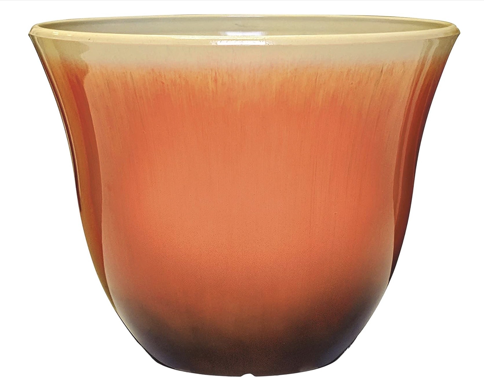 orange glazed ceramic container