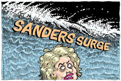 Political Cartoon U.S. Bernie Hillary