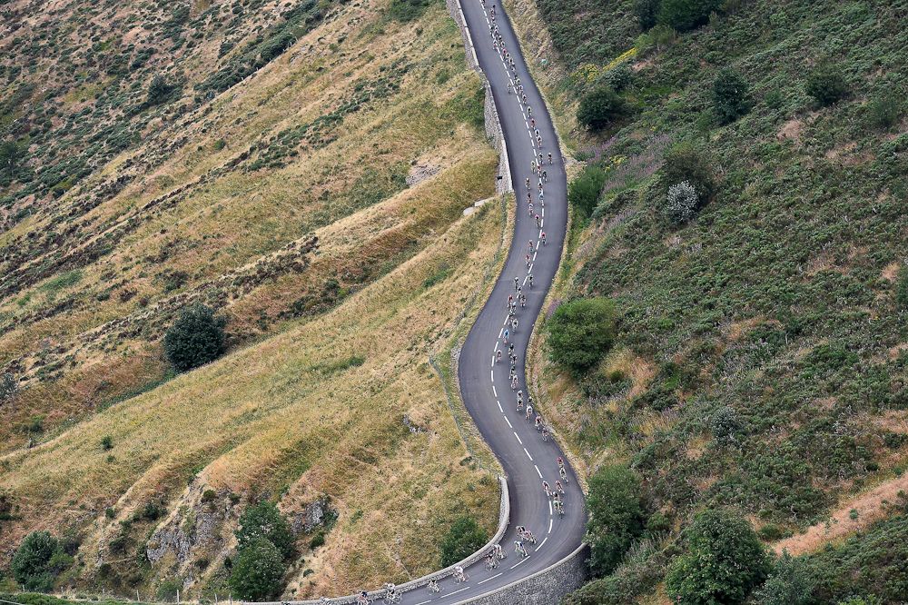The peloton in action during stage 15.