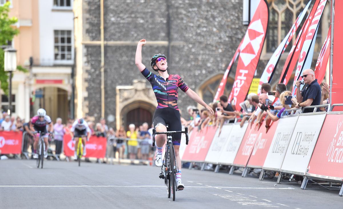 Alice Barnes celebrates victory