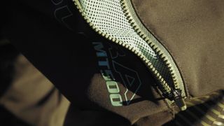 Close up of a vent on a pair of riding pants