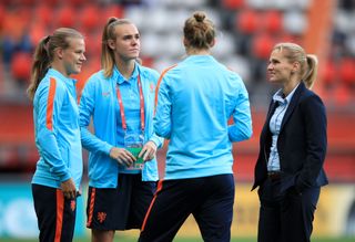 Sarina Wiegman, right, led Holland to Euro 2017 glory