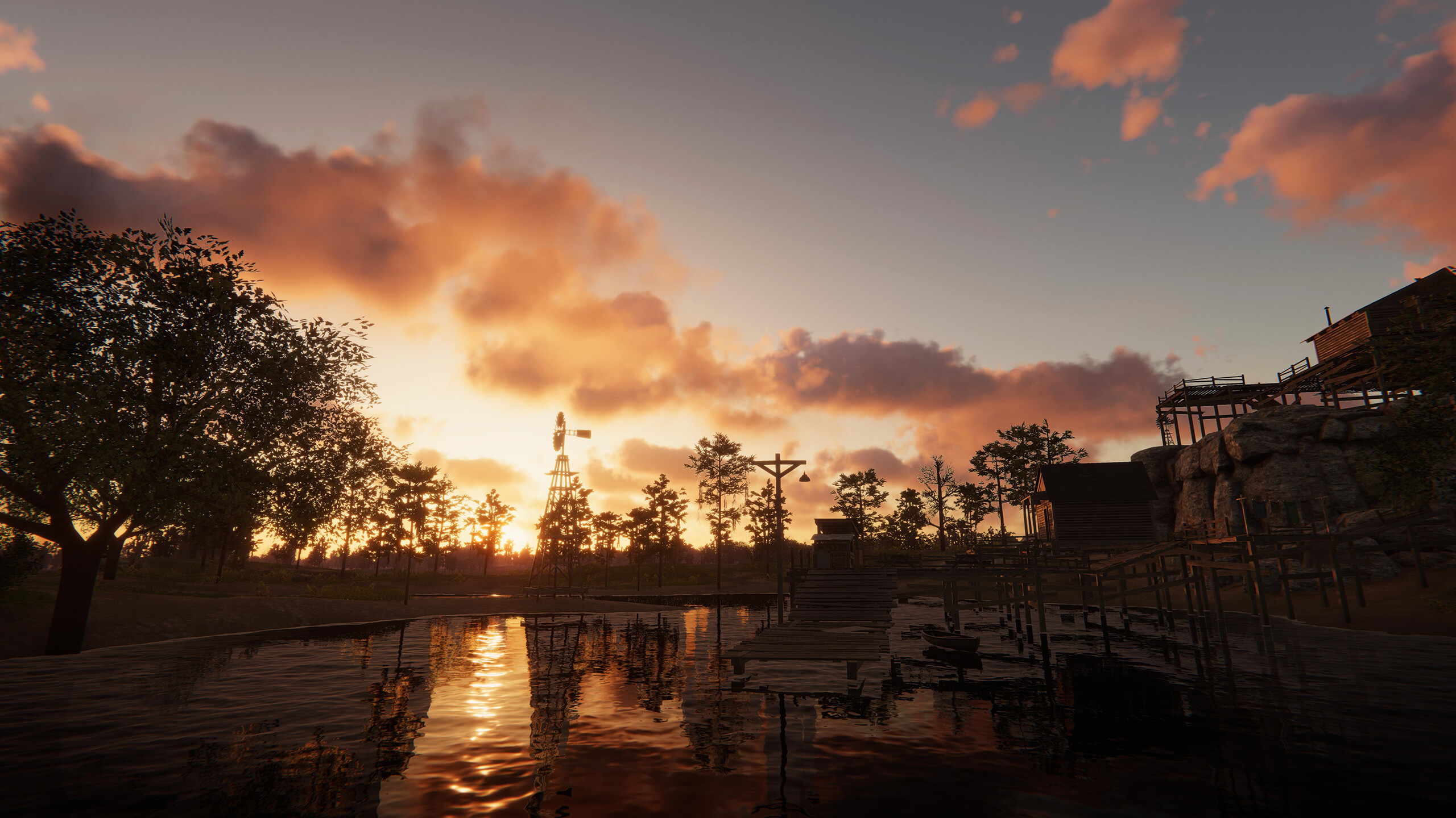 A beautiful sunset over a lake in CrisisX