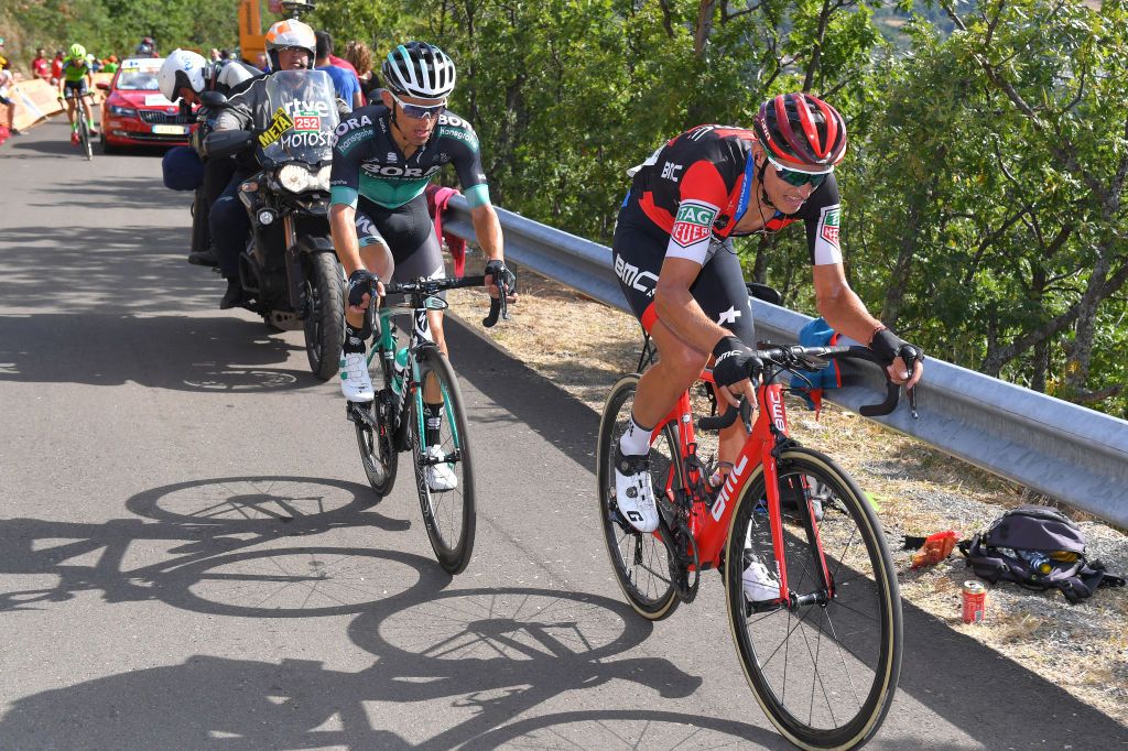 Rafal Majka of Poland and Team Bora - Hansgrohe), Dylan Teuns of Belgium and BMC Racing Team