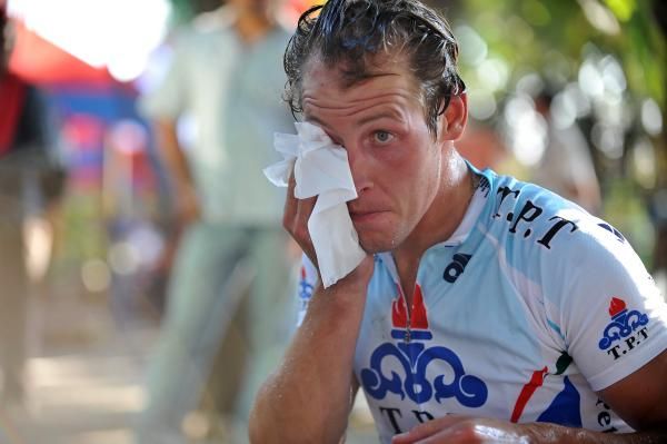 Boris Shpilevskiy (Rusia), the winner of stage 0, Surabaya criterium, from Tabriz Petrochemical Team (Iran).