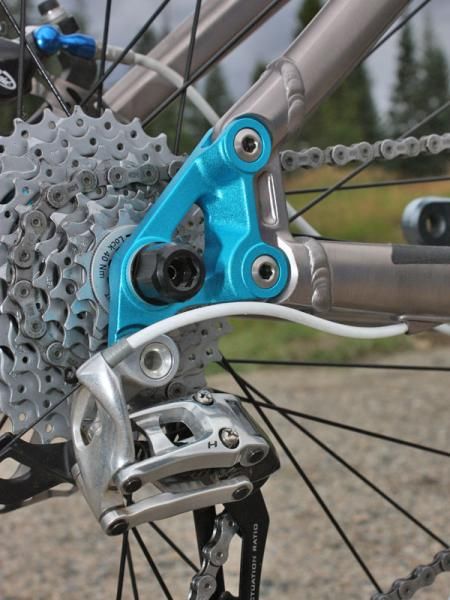 Interchangeable dropouts allow for different axle standards plus two geometry options.