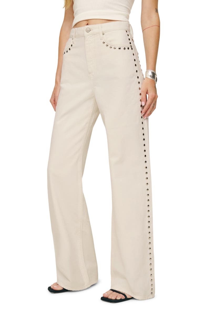 Cary Studded High Waist Slouchy Wide Leg Jeans