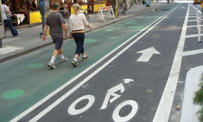 One stretch of New York City's 670 miles of bike lanes.