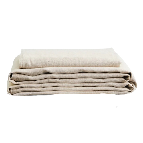 Bed Threads, Oatmeal 100% French Flax Linen Sheet Set - Double