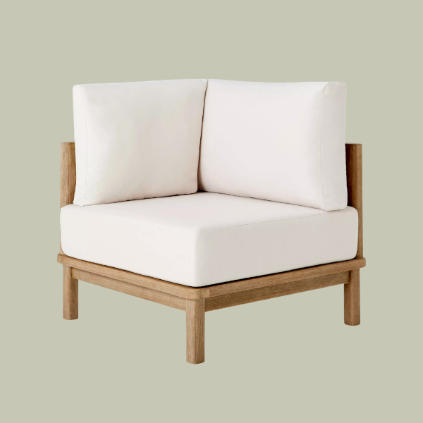 John Lewis, John Lewis Coast Eucalyptus Wood Garden Corner Unit Chair, Brushed Wood