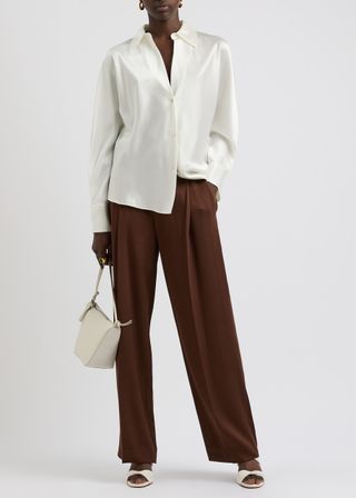 Woven Wide-Leg Trousers