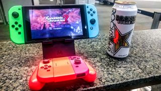 Xenoblade Chronicles 2 on the Switch in tabletop mode