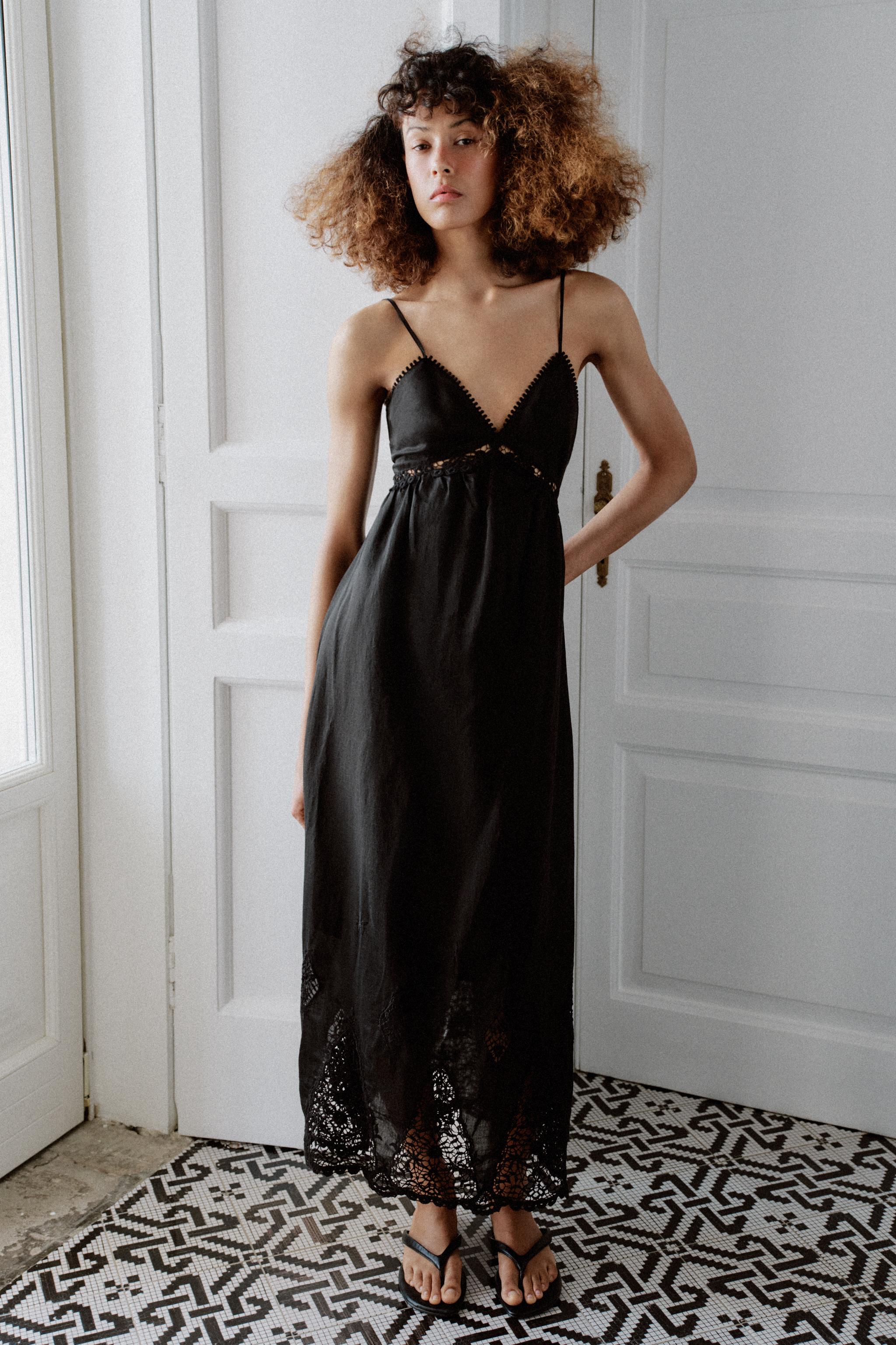 embroidered midi dress