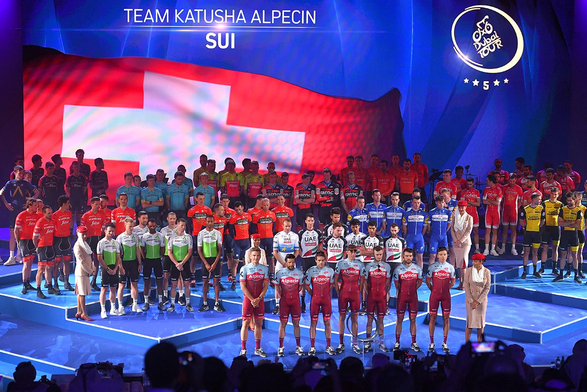 All the teams at the Dubai Tour presentation