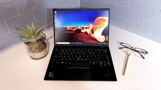 Lenovo ThinkPad X1 Nano open on a desk