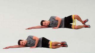 Resistance band side-lying hip abduction
