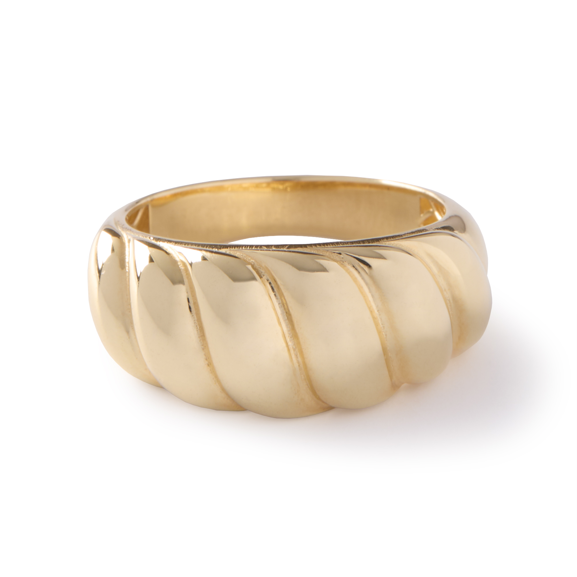 Toscano Fluted Dome Ring, Size 7, 14k Yellow Gold