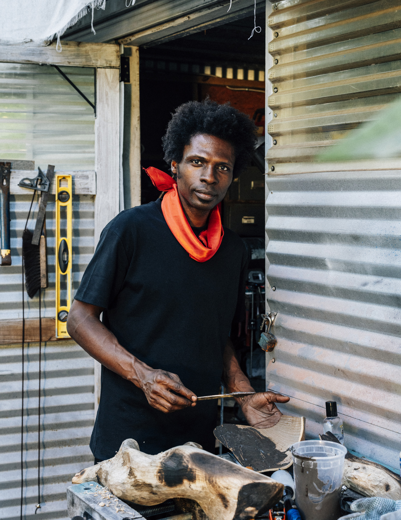 Herve Sabin at his studio in Miami