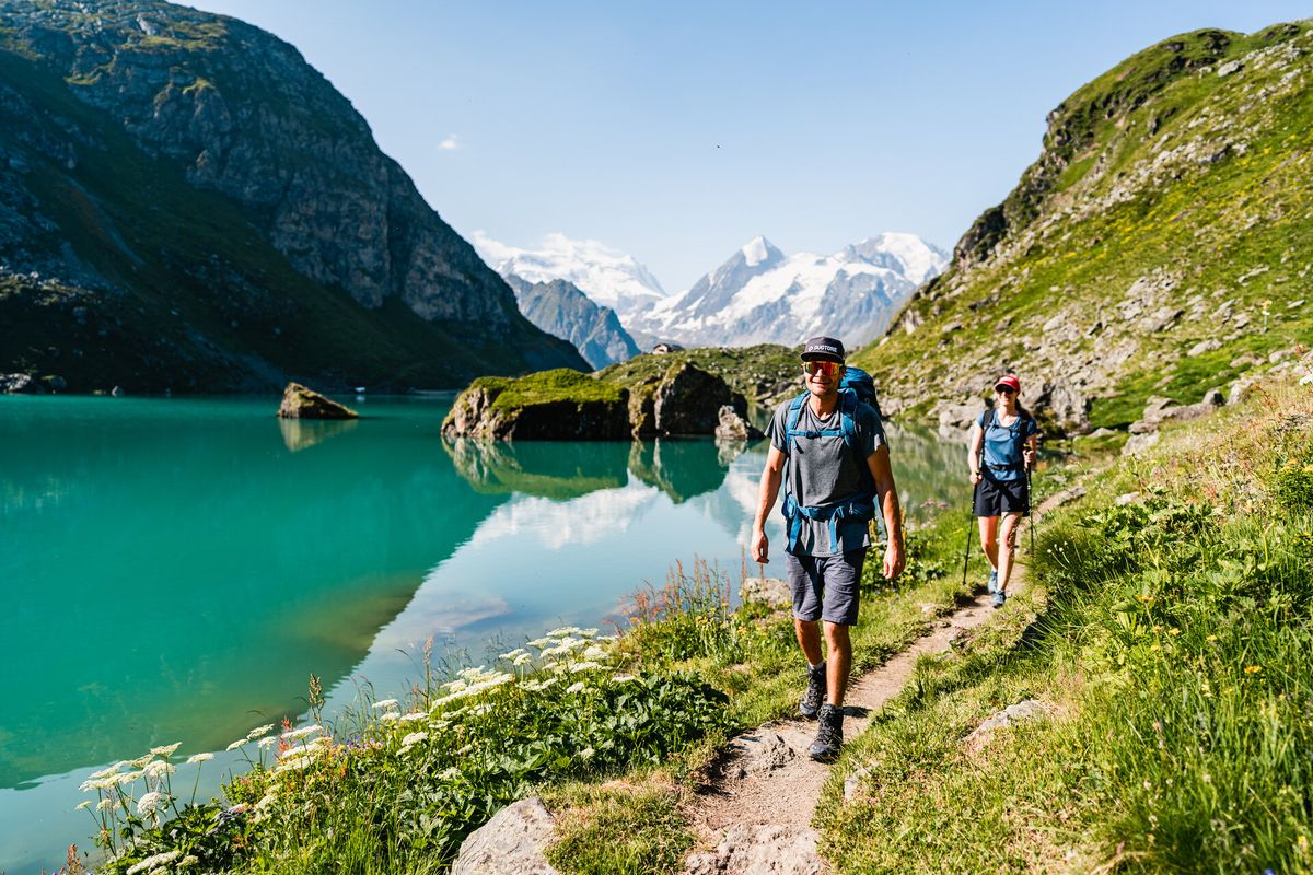 Hikers at Lac de Louvie