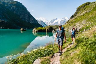 Hikers at Lac de Louvie