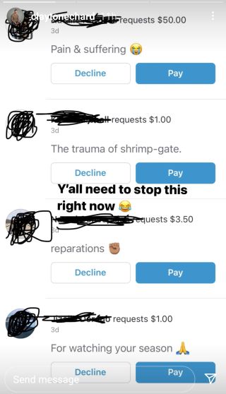 Clayton Echard Instagram Stories shows fans charging him reparations for The Bachelor.