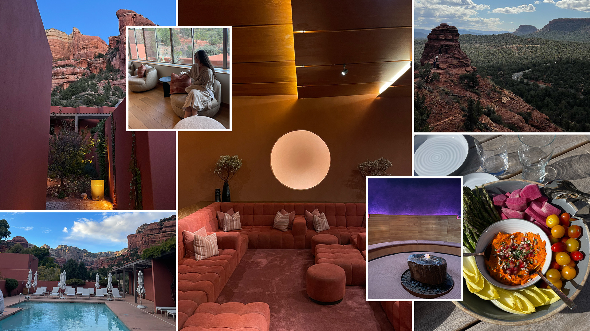 Editor collage highlighting the wellness spa and resort Mii Amo.
