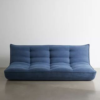 legless blue sleeper sofa