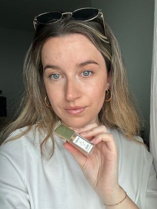 Junior beauty editor, Grace Lindsay, after applying lip oil