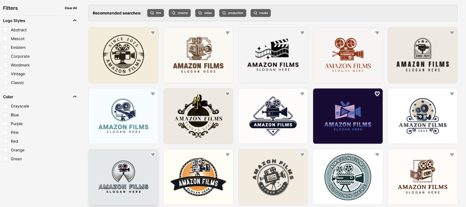 Design.com in use during our review, showing the creation of a logo from scratch