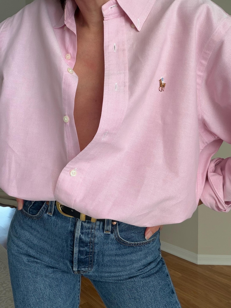Vintage Ralph Lauren Pink Cotton Button Down Shirt