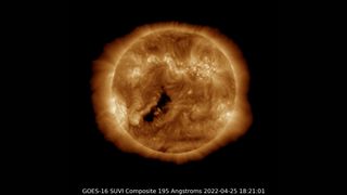 The sun let off a double solar flare on Monday, April 25, 2022.