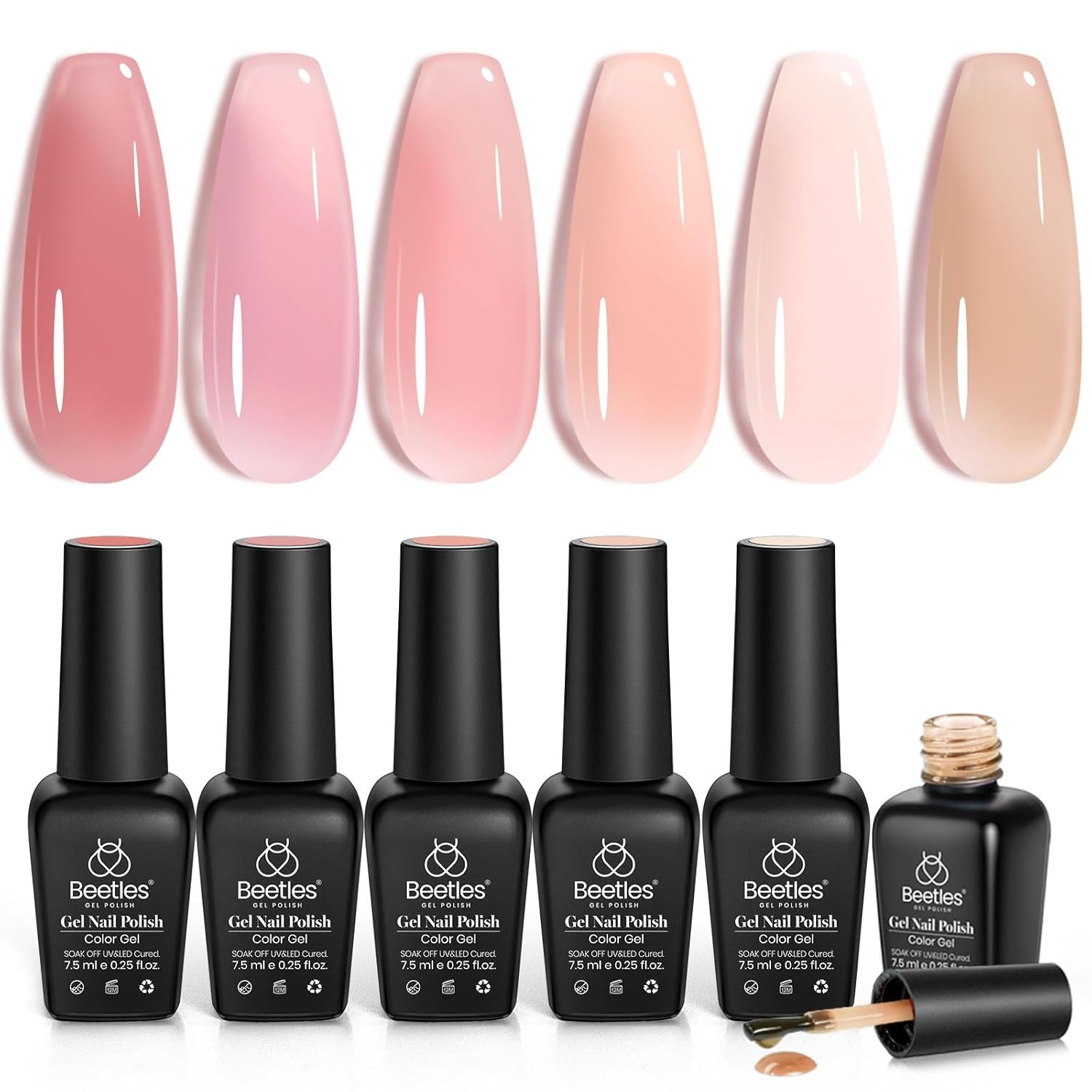 Beetle, Jelly Gel Nail Polish, 6 Sets