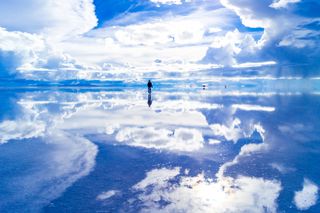 Salar de Uyuni, reflection of clouds