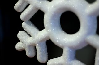 a festive snowflake macro shot