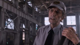 Harry Dean Stanton as a security guard in The Avengers.