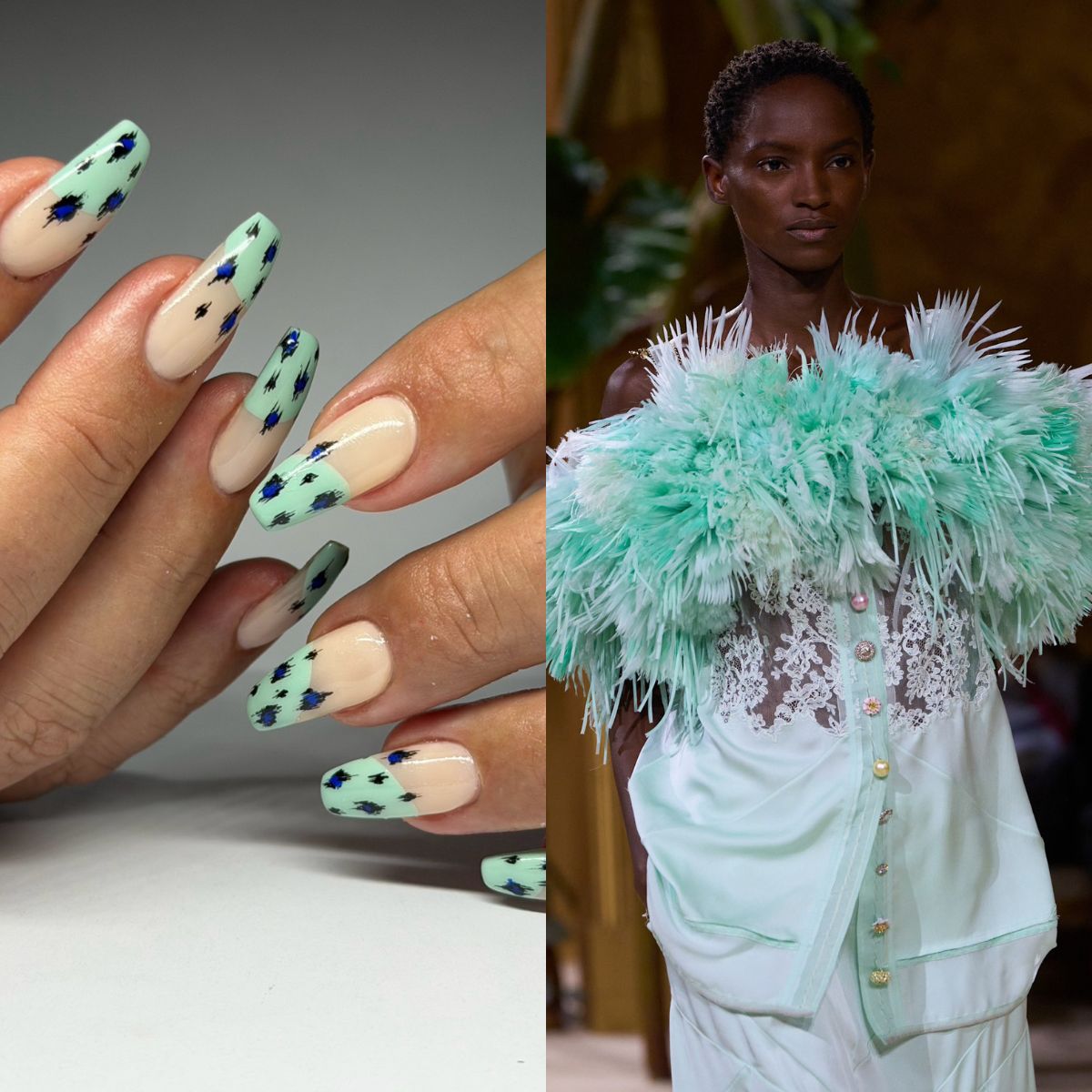 Images from Chanel's S/S 26 RTW show and fall French manicures.