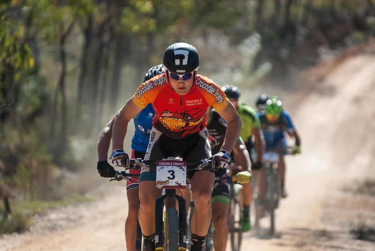 Urs Huber leading during stage 7