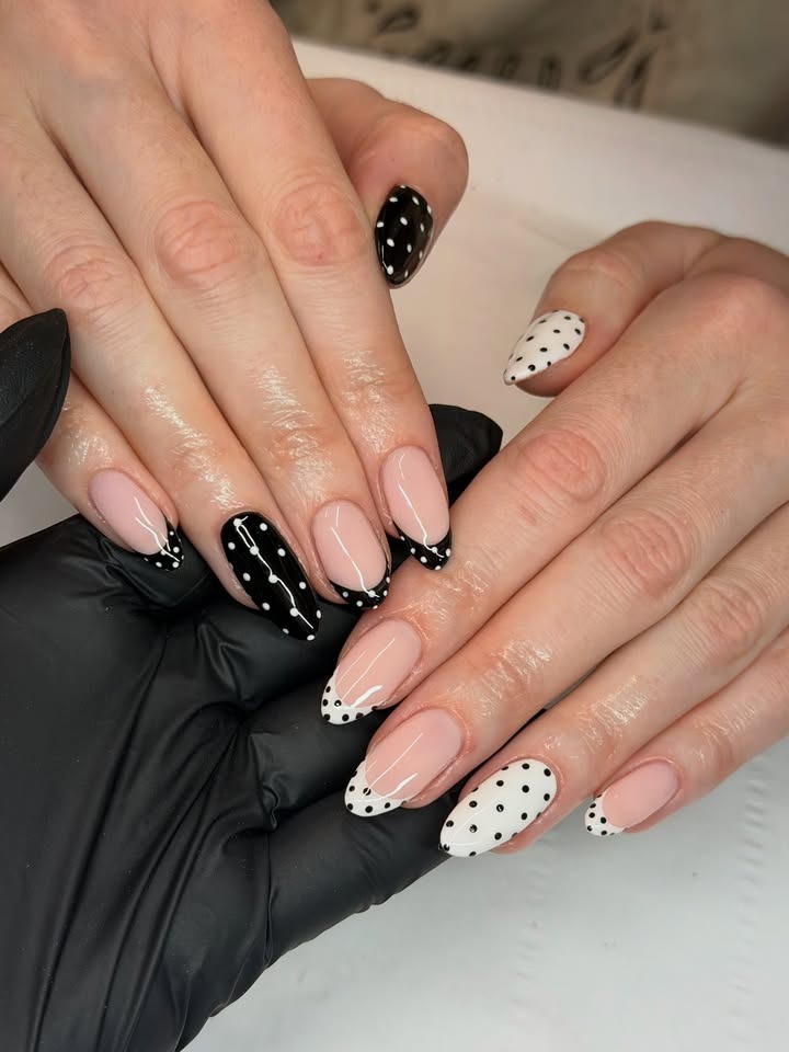 Photo of black and white nails