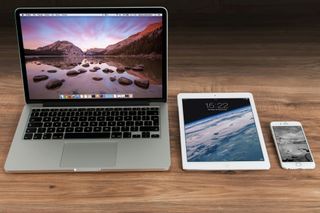 Various edtech devices lined up for a tech audit