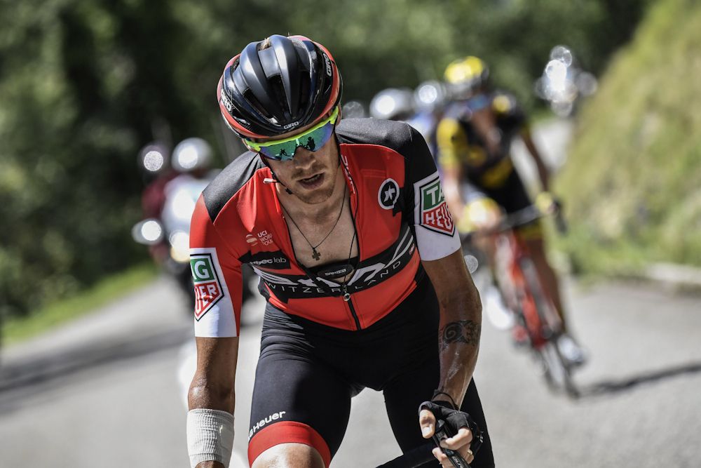 Alessandro De Marchi rides in a breakaway during the 101 km 13th stage of the Tour de France