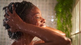 woman washing hair